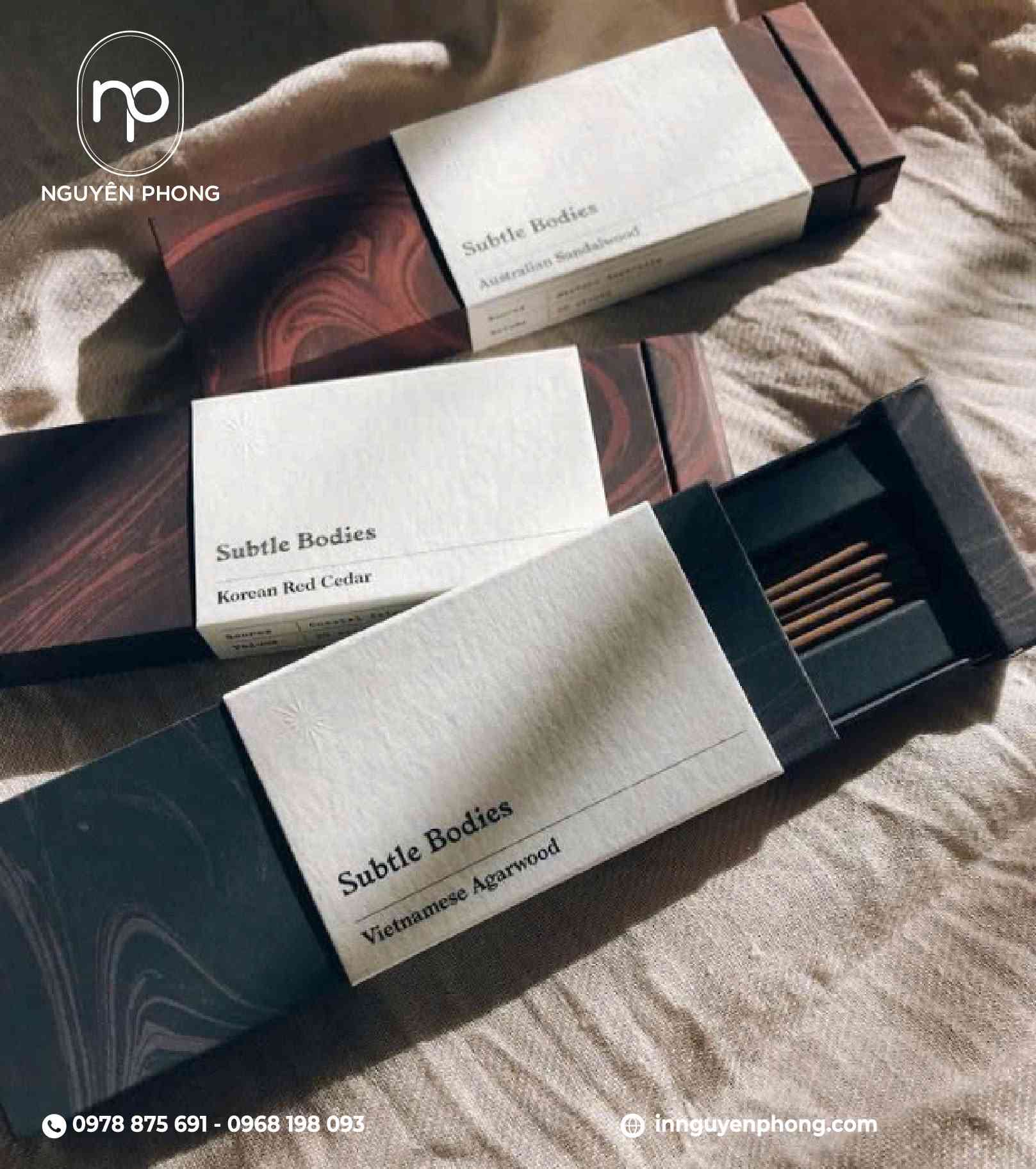 Hộp bao diêm đựng hương phong cách tối giản, hiện đại